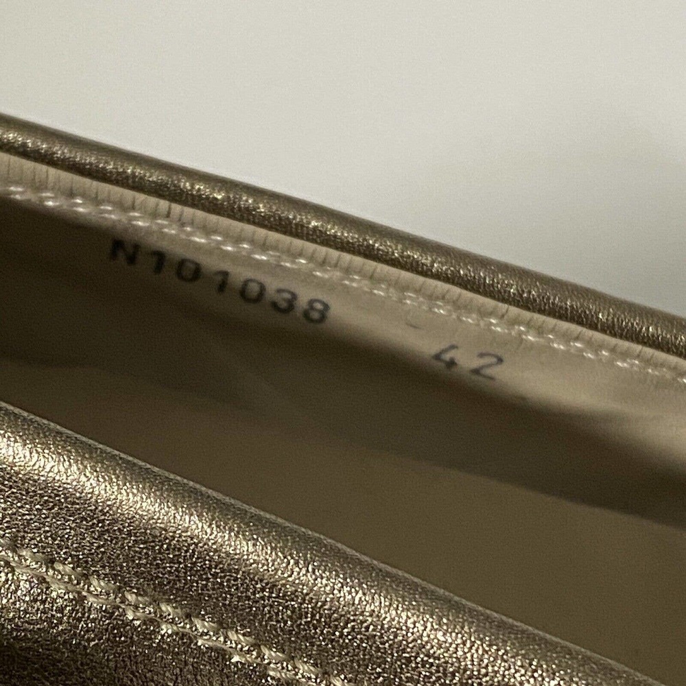 AGL Attilio Giusti Leombruni Pump Ballet Leather Gold Metallic Low Heel … - Picture 2 of 11
